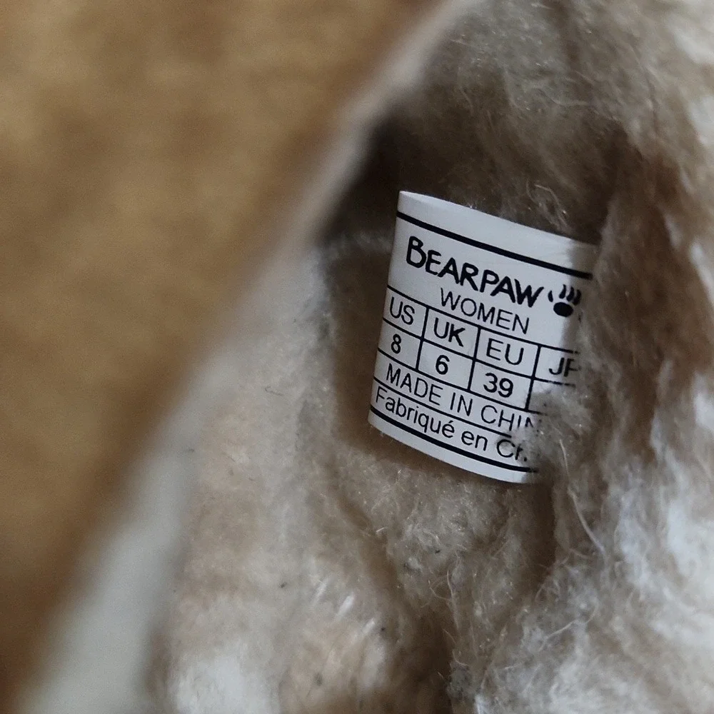 Bearpaw Super Shorty Mini Light Chestnut Shearling Suede Cozy Ugg Bootie 8 Cabin